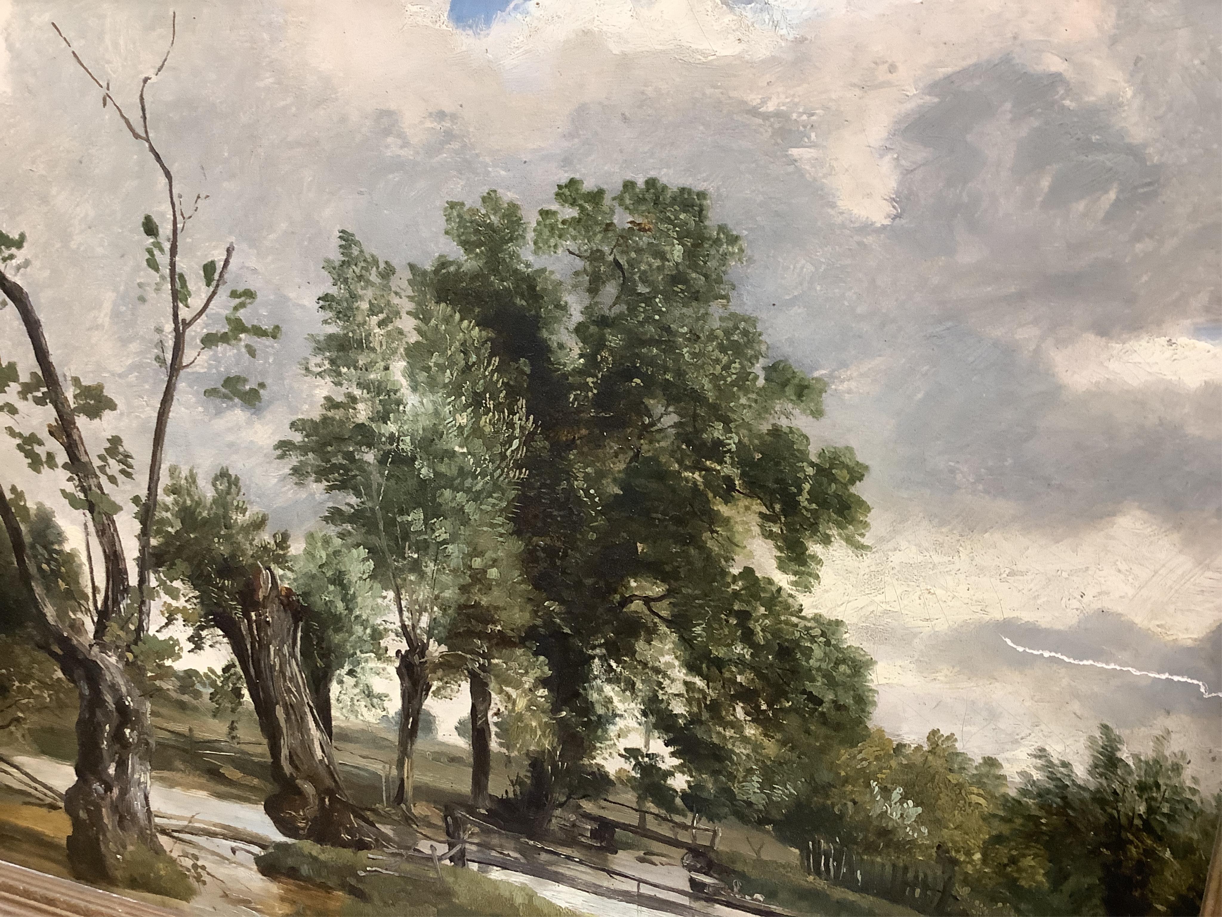 Early 20th century, Riverscape, oil on board, 36 x 48cm, ornate frame